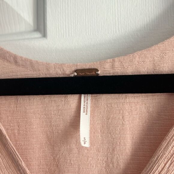 Free People Check On It Wrap Blouse Pink Size S - Picture 3 of 8